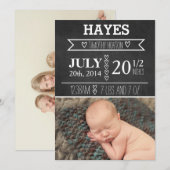 aankondiging van geboorte van Chalkboard (Voorkant / Achterkant)