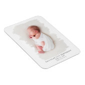 Aankondiging van geboorte van de baby foto Eenvoud Magneet (Rechterzijde)