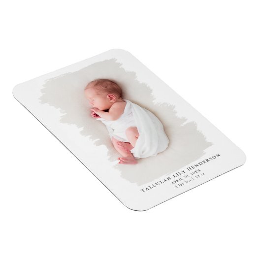 Aankondiging van geboorte van de baby foto Eenvoud Magneet (Rechterzijde)