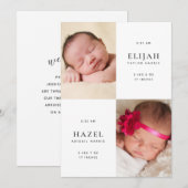 Aankondiging van geboorte van een nieuwe tweelingf (Voorkant / Achterkant)