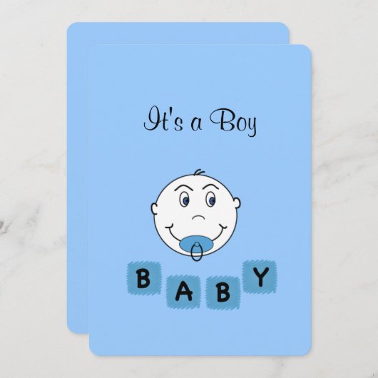 Aankondiging van geboorte van een speciaal Blue Ba (Voorkant / Achterkant)