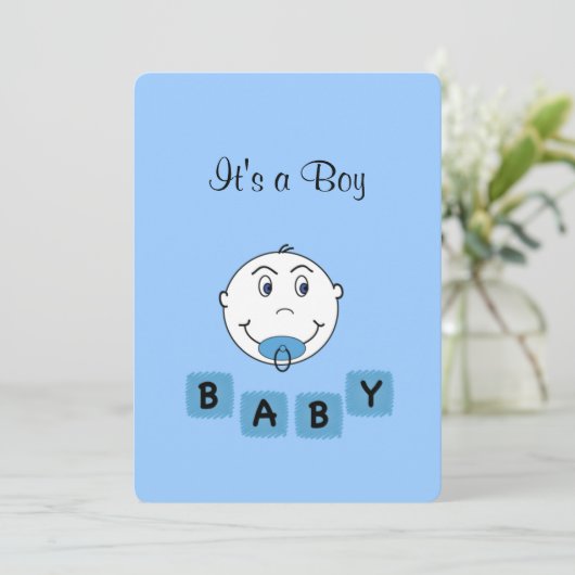 Aankondiging van geboorte van een speciaal Blue Ba (Staand voorkant)
