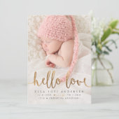 AANKONDIGING VAN GEBOORTE VAN FOTO | Girl Boho Gol (Staand voorkant)