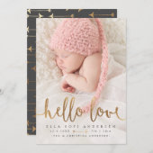 AANKONDIGING VAN GEBOORTE VAN FOTO | Girl Boho Gol (Voorkant / Achterkant)