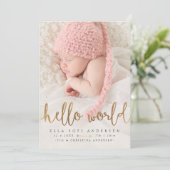 AANKONDIGING VAN GEBOORTE VAN FOTO | Hallo Meisje  (Staand voorkant)