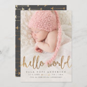 AANKONDIGING VAN GEBOORTE VAN FOTO | Hallo Meisje  (Voorkant / Achterkant)