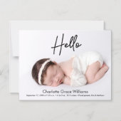 Aankondiging van geboorte van foto's van Hallo bab (Voorkant)