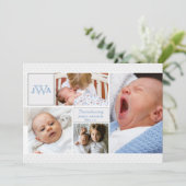 Aankondiging van geboorte van gescand fotocollage (Staand voorkant)