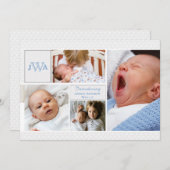 Aankondiging van geboorte van gescand fotocollage (Voorkant / Achterkant)