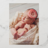 Aankondiging van geboorte van het moderne script f (Voorkant)