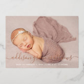 Aankondiging van geboorte van het moderne script f (Voorkant)