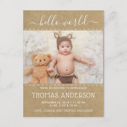 Aankondiging van geboorte van Kraft Foto van Rusti (Voorkant)