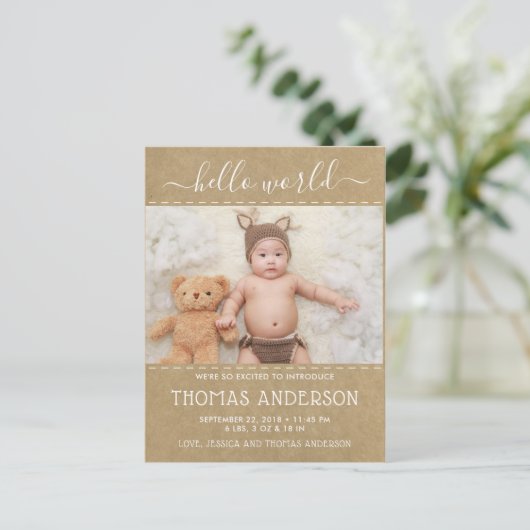 Aankondiging van geboorte van Kraft Foto van Rusti (Staand voorkant)