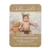 Aankondiging van geboorte van Kraft Foto van Rusti Magneet (Verticaal)