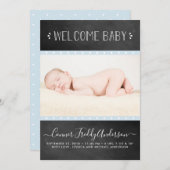 Aankondiging van geboorte van modern Chalkboard (Voorkant / Achterkant)