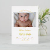 Aankondiging van geboorte van moderne pasgeboren f (Staand Voorkant)