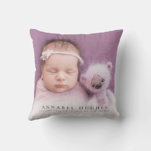 Aankondiging van geboorte van nieuwe baby Kussen K (Achterkant)