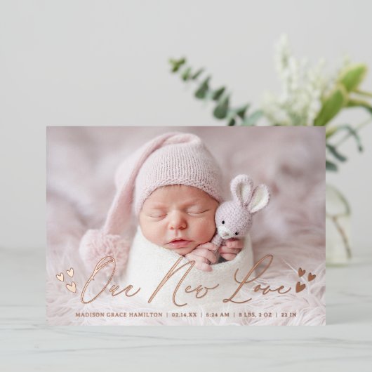 Aankondiging van geboorte van onze nieuwe Folie va (Staand Voorkant)