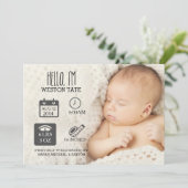 Aankondiging van geboorte van pasgeborene (Staand voorkant)