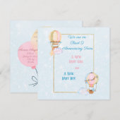 Aankondiging van geboorte van Twin Girl en Boy (Voorkant / Achterkant)