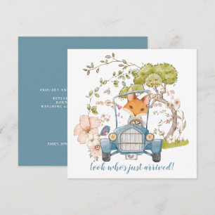 Aankondiging van geboorte van Vintage Cute Fox Boy