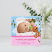 Aankondiging van geboortefoto van kleine aap babym (Staand voorkant)