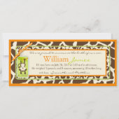 Aankondiging van geboorteprint van aap en fopspeen (Achterkant)