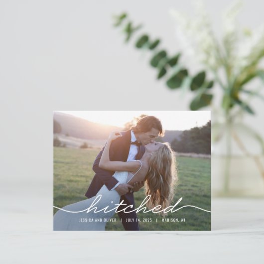 Aankondiging van gehitte Editable Color Wedding Briefkaart (Staand voorkant)