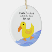 Aankondiging van gele Duck Birth Keramisch Ornament (Rechts)
