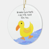 Aankondiging van gele Duck Birth Keramisch Ornament (Links)