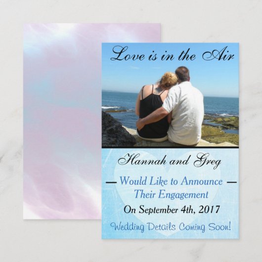 Aankondiging van gepersonaliseerd Verloving (Voorkant / Achterkant)