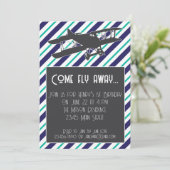 Aankondiging van  gestreept vliegtuig (Staand voorkant)