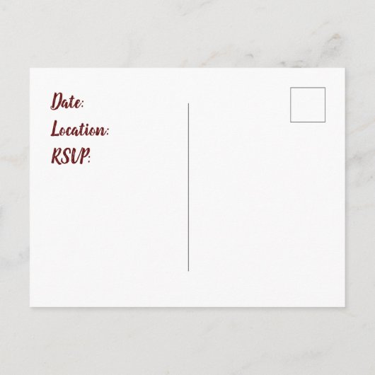 Aankondiging van gezinshereniging Brief B Uitnodig Briefkaart (Achterkant)