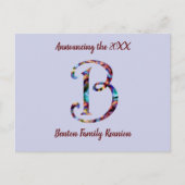 Aankondiging van gezinshereniging Brief B Uitnodig Briefkaart (Voorkant)
