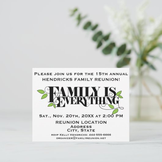 Aankondiging van gezinshereniging Briefkaart (Staand voorkant)