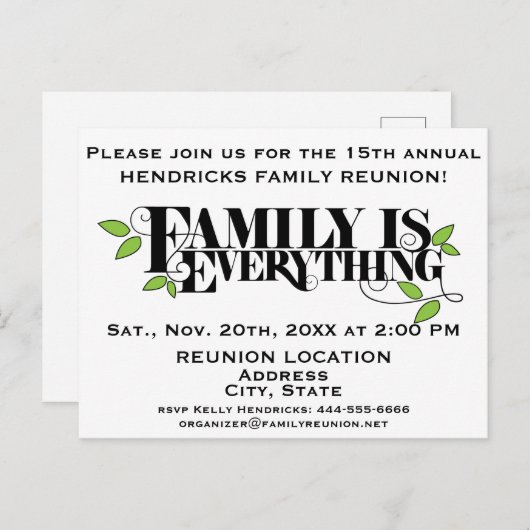 Aankondiging van gezinshereniging Briefkaart (Voorkant / Achterkant)