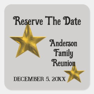 Aankondiging van gezinshereniging Gold Star Reserv Vierkante Sticker