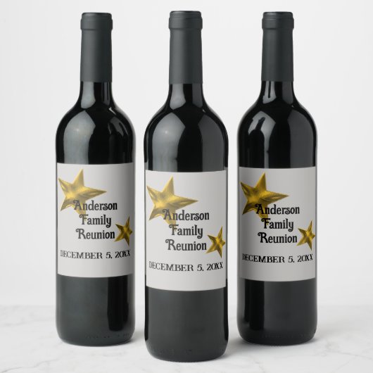 Aankondiging van gezinshereniging Gold Star Reserv Wijn Etiket (Flessen)