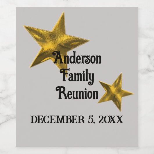 Aankondiging van gezinshereniging Gold Star Reserv Wijn Etiket (Enkel label)