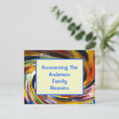 Aankondiging van gezinspirled evenement briefkaart (Staand voorkant)