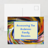 Aankondiging van gezinspirled evenement briefkaart (Voorkant / Achterkant)