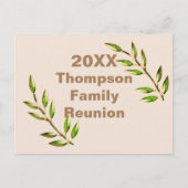 Aankondiging van goedkope gezinshereniging briefkaart (Voorkant)