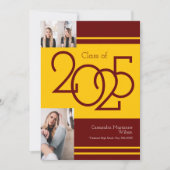 Aankondiging van Gold Maroon School Colors Afstude (Voorkant)