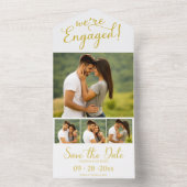 Aankondiging van Gold Verloving en sla de datum op (Binnen)