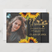 Aankondiging van gouden zonnebloemen afstuderen (Voorkant)