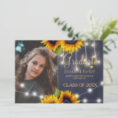 Aankondiging van goudzonnebloemen afstuderen (Staand voorkant)