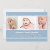 Aankondiging van Griekse Key Blue Photo Birth (Voorkant)