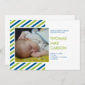 Aankondiging van groene blauwe groene baby met mod (Voorkant / Achterkant)