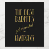 Aankondiging van grootouderzwangerschap, Art Deco Wijn Etiket (Enkel label)