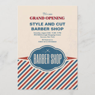 Aankondiging van grote opening voor Barber Shop St